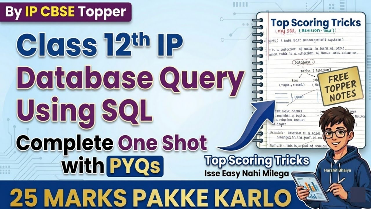 Complete SQL Class 12 IP(065)/ CS  One Shot 🔥  | CBSE 2026 Board Exam 