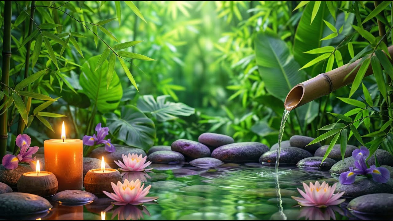 Dreamy zen garden: deep relaxation & calm vibes 🕯️✨ water sounds & soft piano