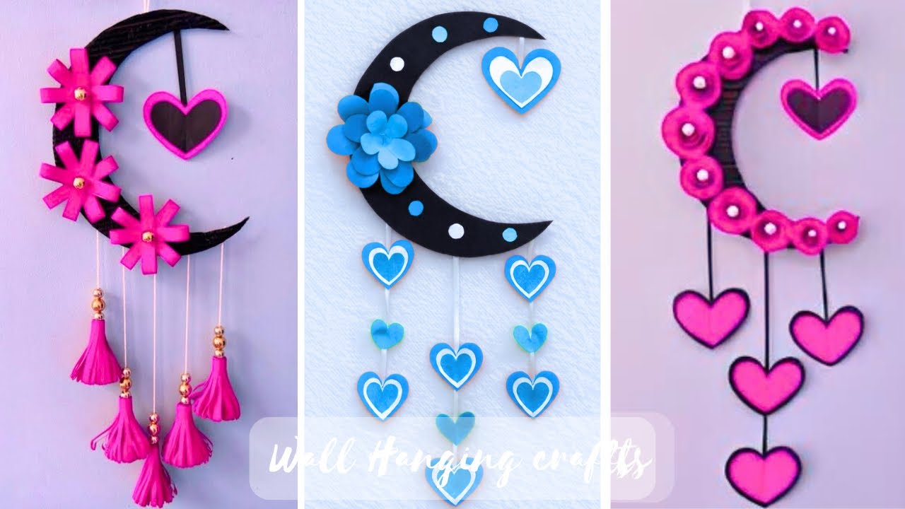 3 Unique Flower Wall Hanging / Quick Paper Craft For Home Decoration Easy Wall Mate DIY Wall Decor