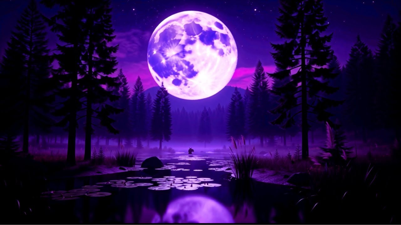 4k Moonlight Lotus Meditation 🌙🪷 | Deep Calm Ambient Music for Sleep, Focus & Healing