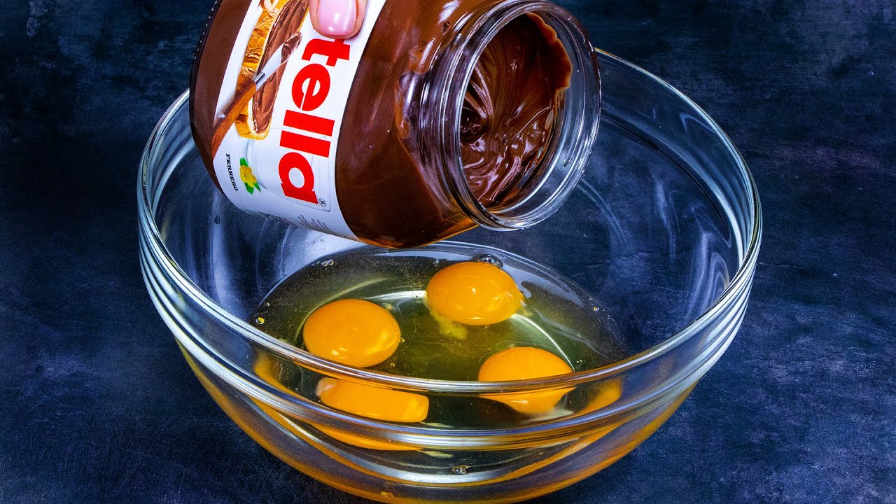 Este bizcocho me sale siempre perfecto con 4 huevos y nutella