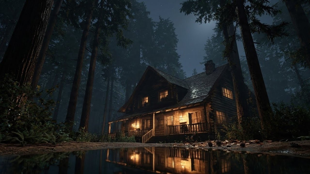 Forest Rain at Night for Deep Sleep | Calm Nature Sounds & Stress Relief