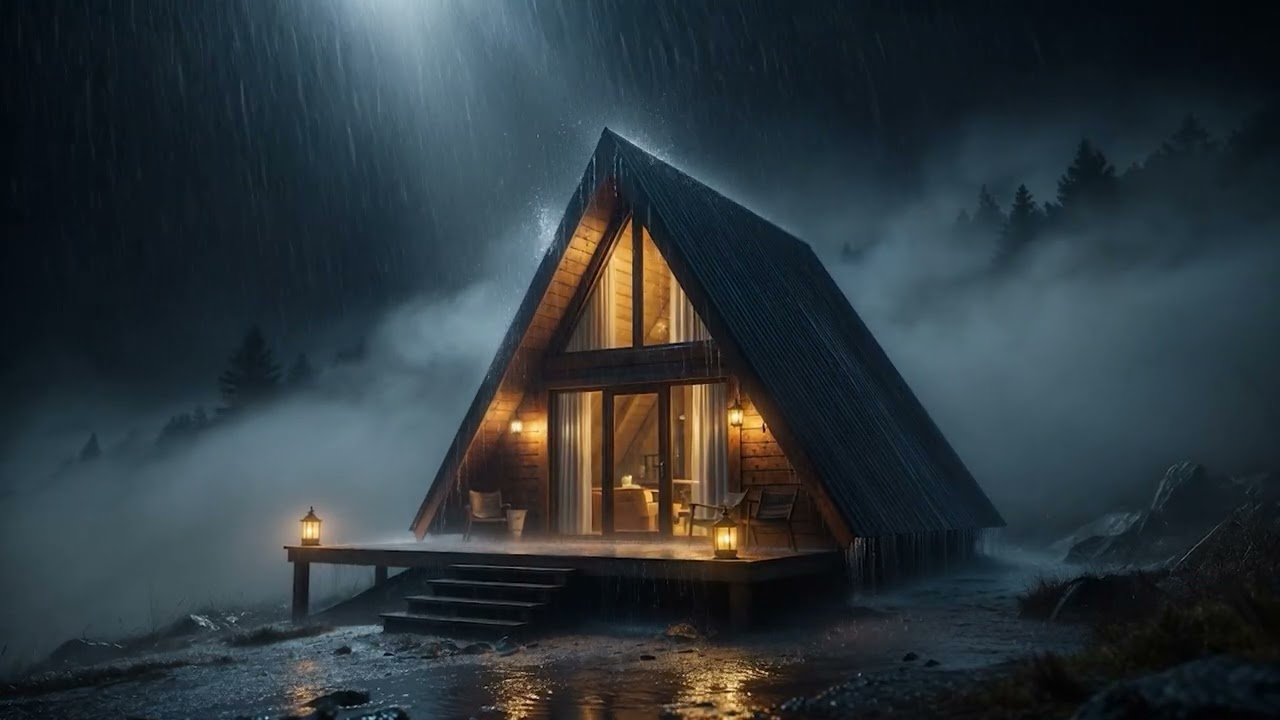 Hard Rain in High Mountains | Immersive Night Rain Sounds
