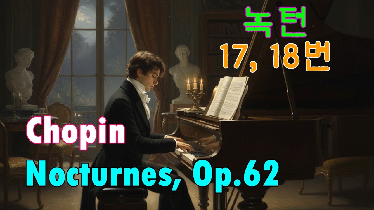 Chopin - Nocturne Op.62 쇼팽 - 녹턴 Op.62 쇼팽 - 야상곡, 녹턴 17번, 녹턴 18번, Best of Chopin. 클래식명곡, Healing music