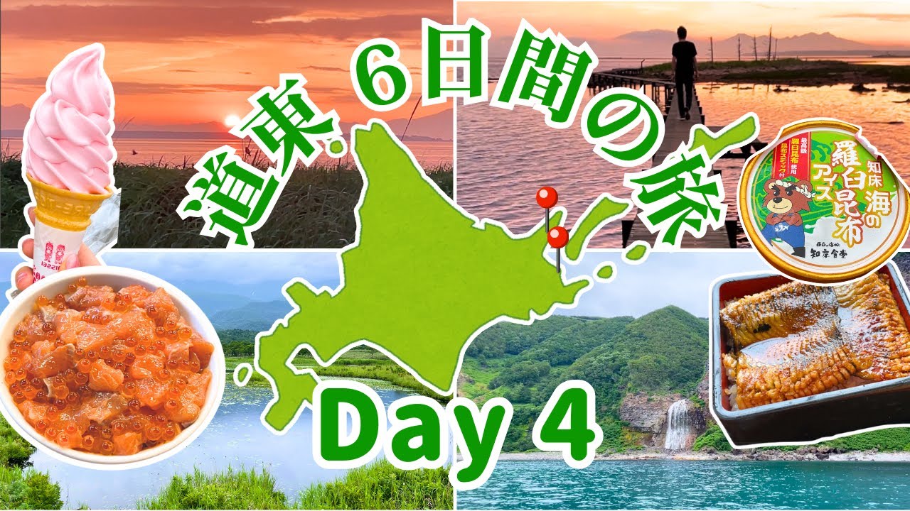 【北海道・道東旅行4日目】知床クルーズ＆野付半島の絶景｜知床五湖・羅臼・トドワラ｜まちのやど DENDEN🏞️🐬🦊🌅
