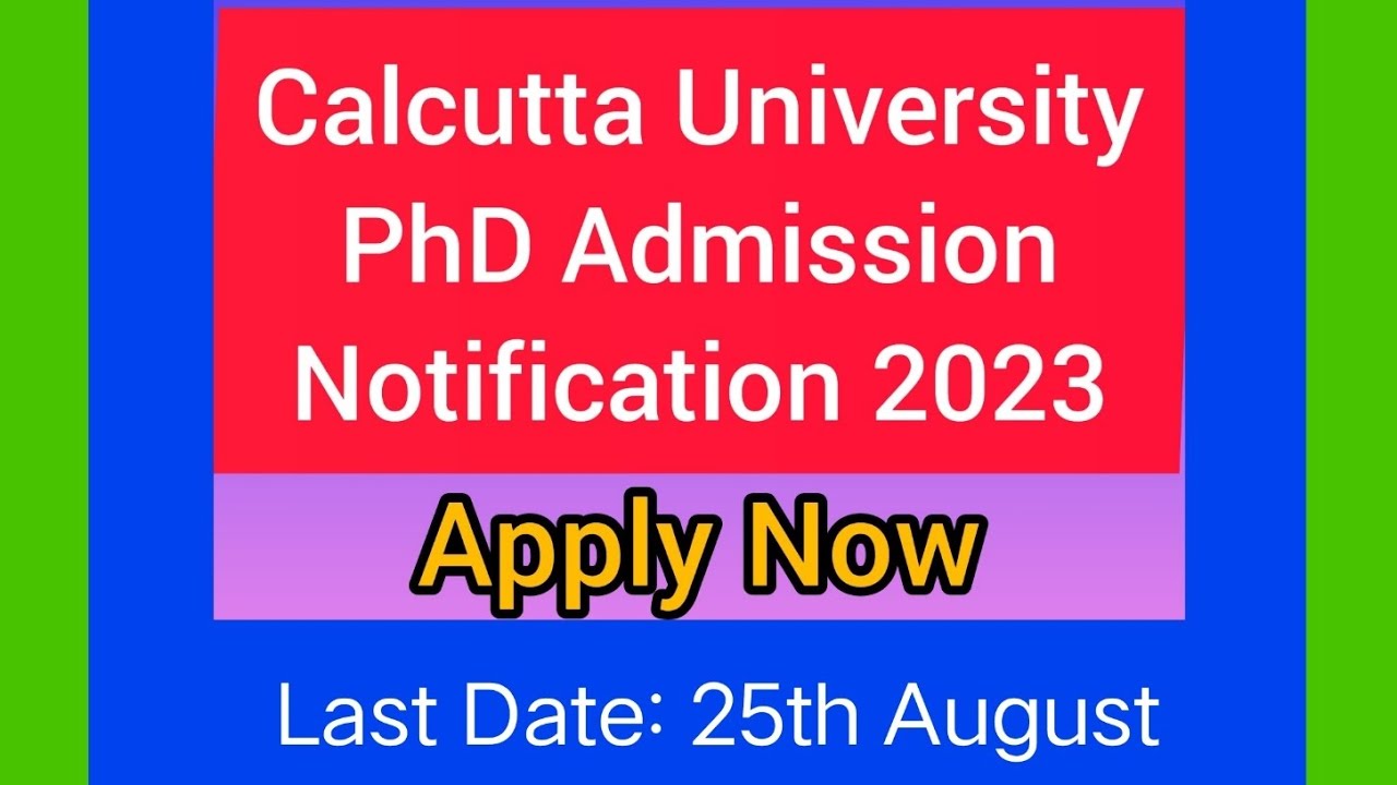 💥 Calcutta University PhD Admission Notification 2023 | Application Form | Last Date 👉