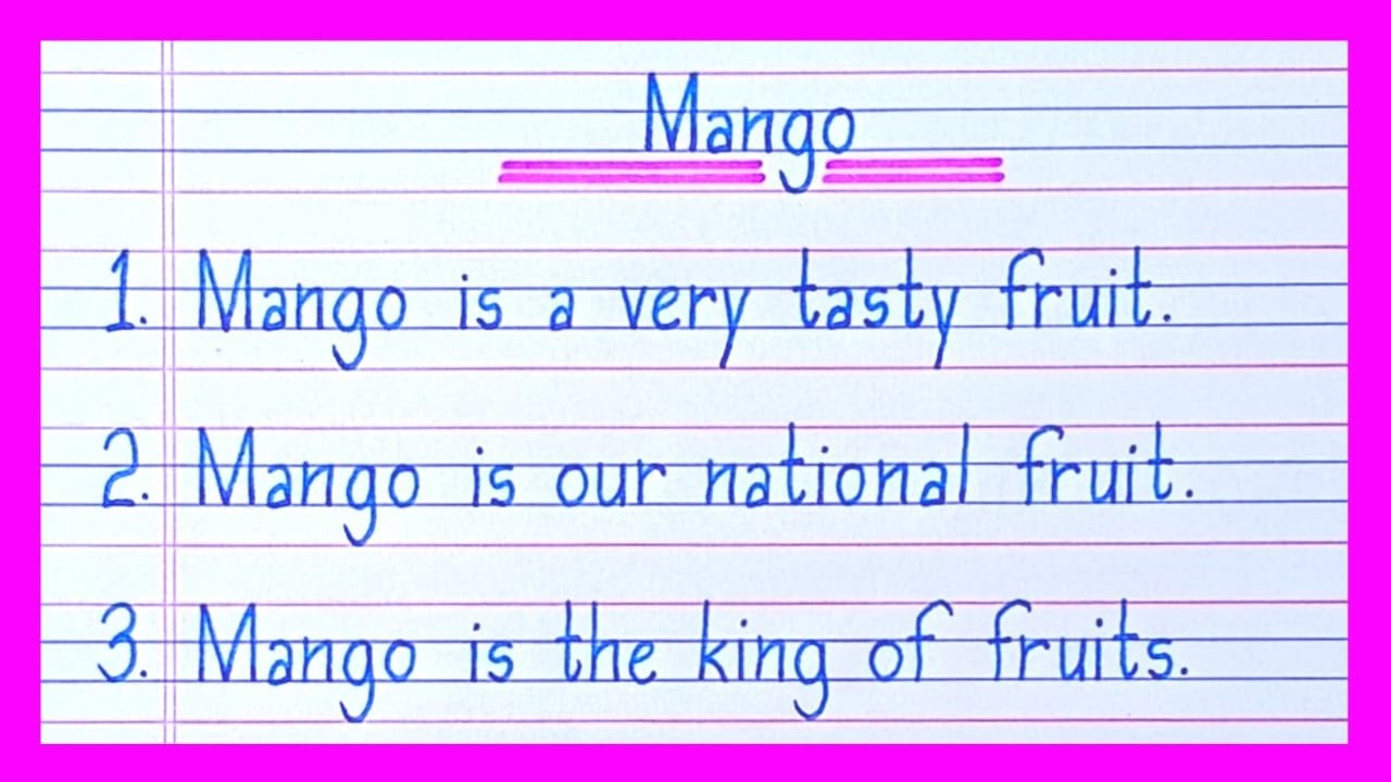 10 lines on Mango in english/Essay on Mango in english/Mango essay in english/Mango fruit 10 lines