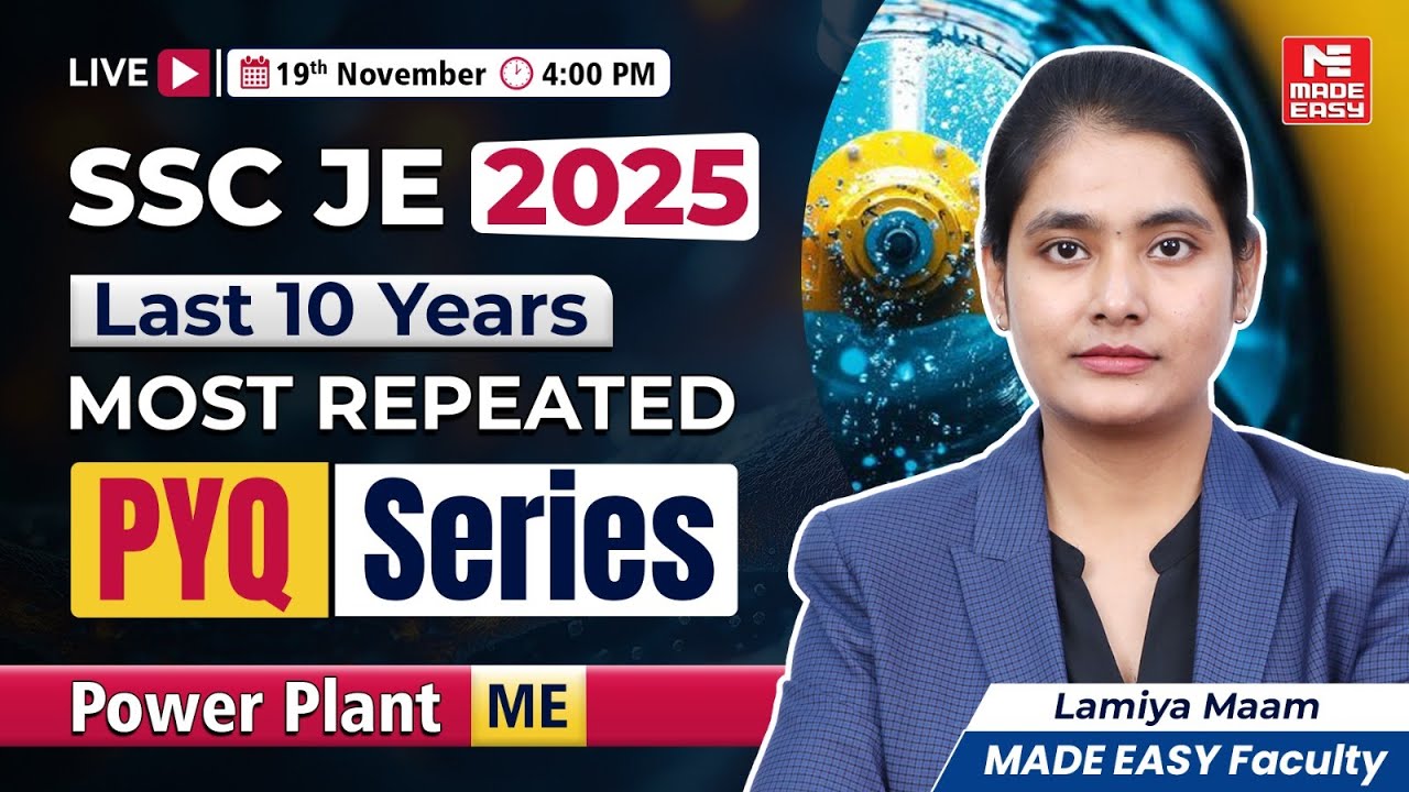 SSC JE 2025 | Power Plant MOST REPEATED PYQs (Last 10 Years) | Must Do ME Questions
