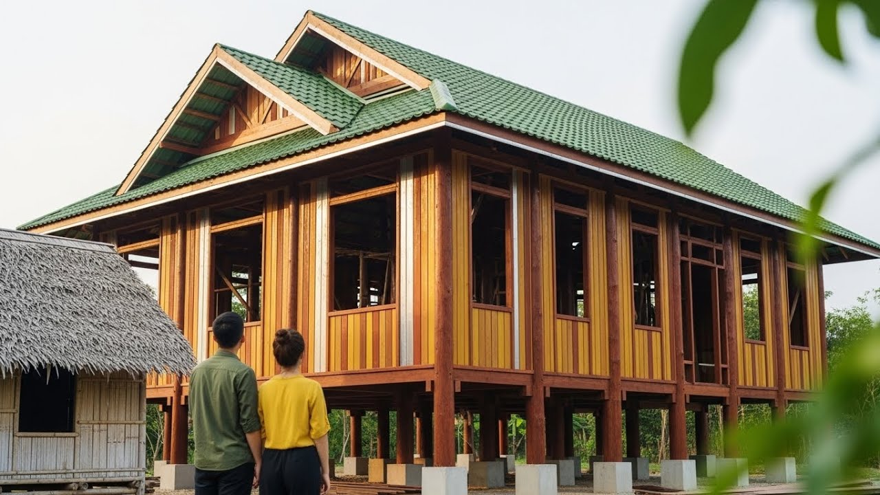 Husband and Wife Build a Wooden House in Just 5 Days | From Start to Finish @BuildingNewLife