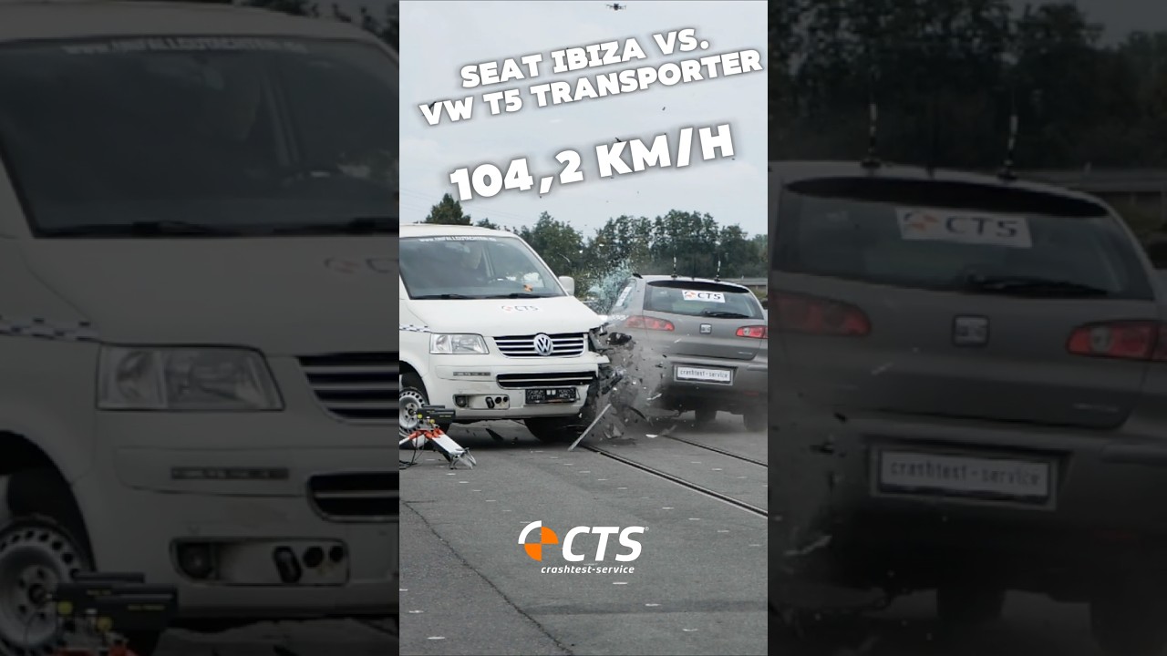 Highspeed Crash Test: #Seat Ibiza vs. #VW T5 Transporter #shorts