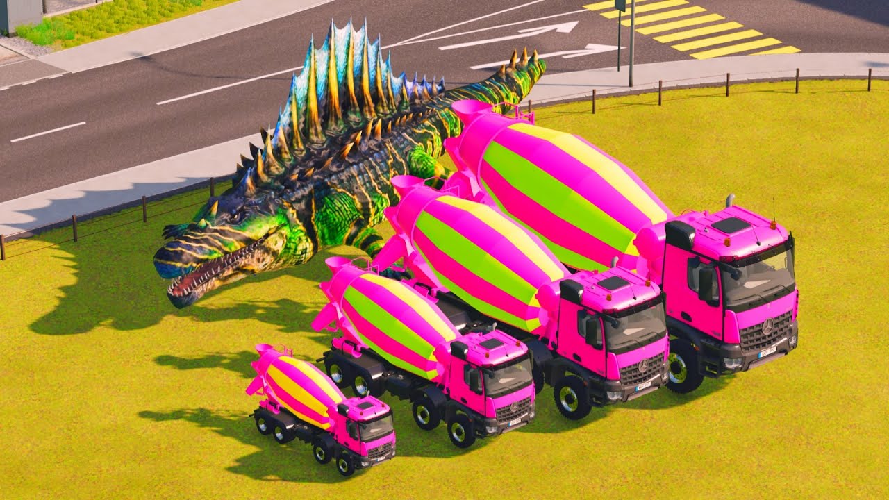 FS22: ALL SIZES CEMENT MIXER TRUCK VS HARD OBSTACLES! 🏗️ GIANT MONSTER CHALLENGE