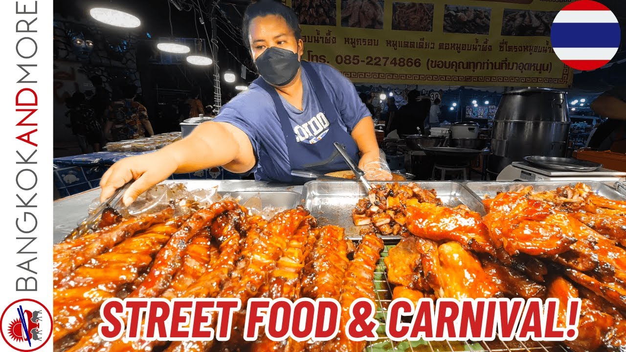 Massive Night Festival with Street Food & Carnival in Bangkok! 🎡🍜