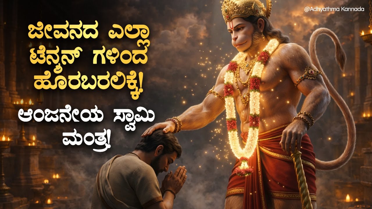 🌿 ಜೀವನದ ಎಲ್ಲಾ ಟೆನ್ಶನ್ ಗಳಿಂದ ಹೊರಬರಲಿಕ್ಕೆ! Tension Relief Anjaneya Mantra | Kannada Guided Meditation