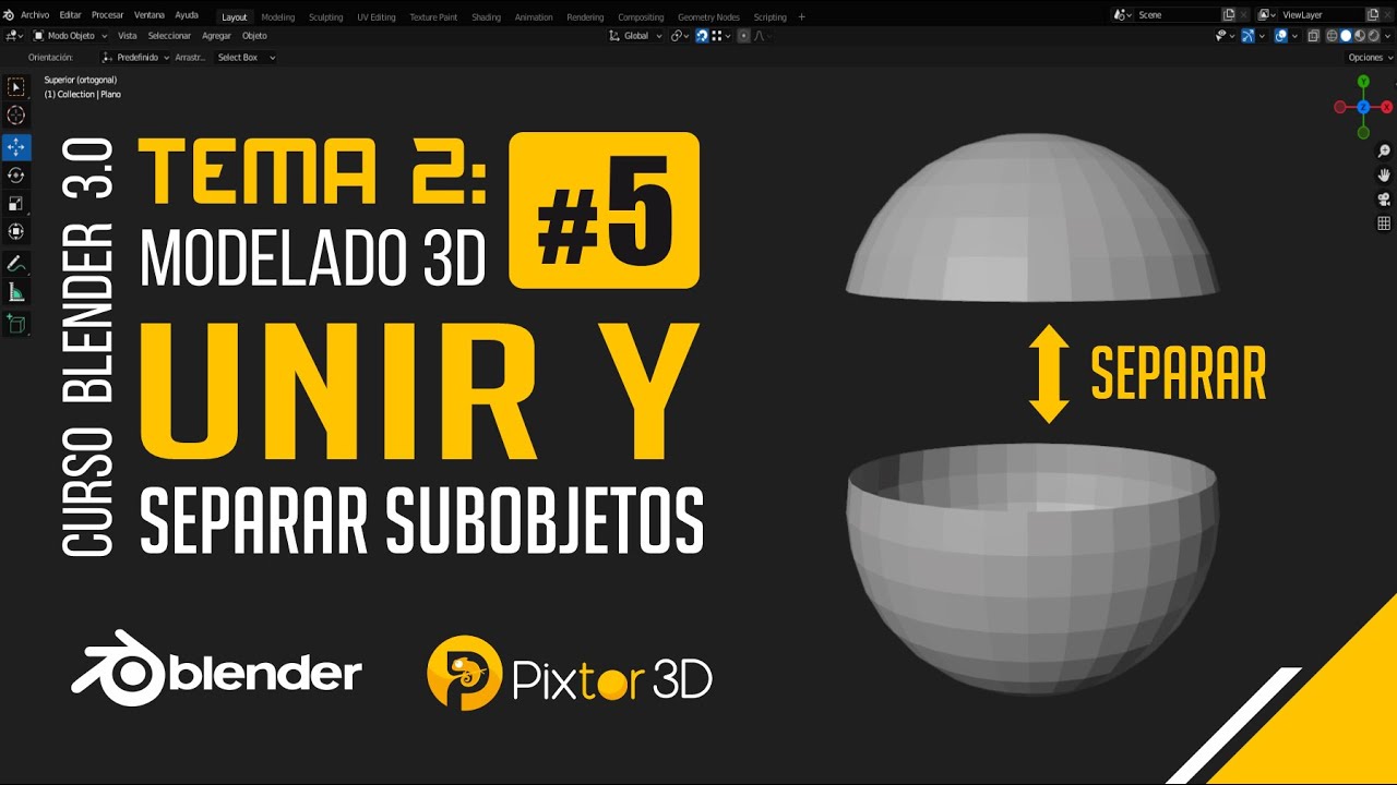 Blender tema 2 clase 5 - Unir y separar subobjetos