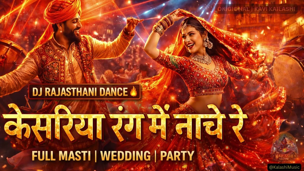 केसरिया रंग में नाचे रे 🔥  DJ Rajasthani Dance Song  Wedding Party धमाका  Full Masti