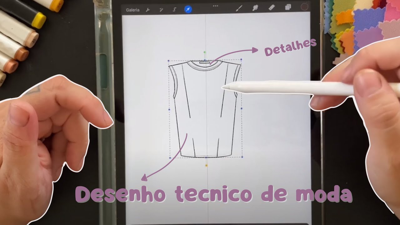 Como criar desenho técnico de moda no Procreate l Desenho Digital
