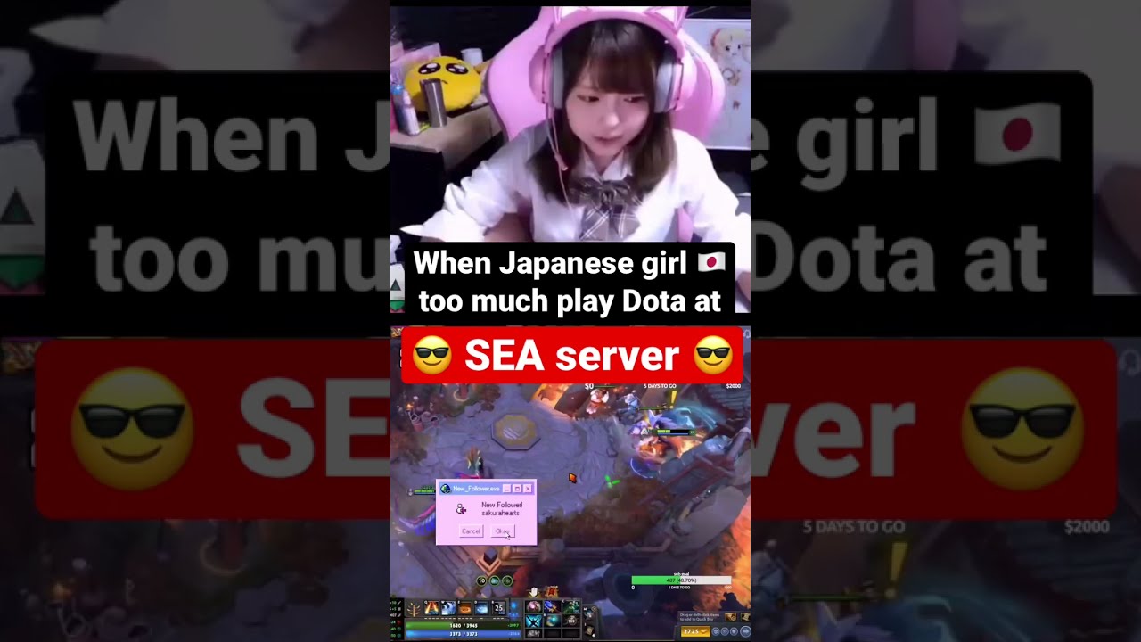 Japanese girl too much play Dota at SEA server😎🇯🇵