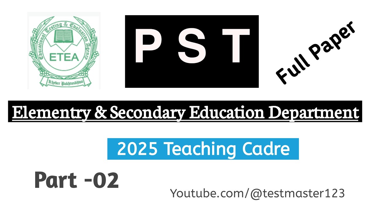 PST Paper 26-4-2025 today ETEA Paper PST Paper Part 2 ESED 2025 Full Paper