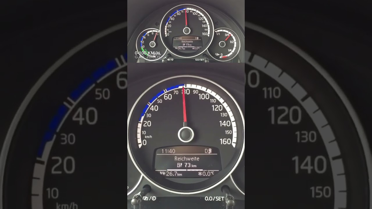 VW e-Up 60 KW / 82 PS 0-100 km/h 11.354 seconds
