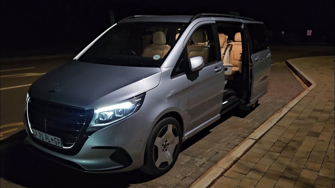 Night Features and POV Drive - 2025 Mercedes-Benz V300d - LED, Ambient Lights, Sound System, etc.