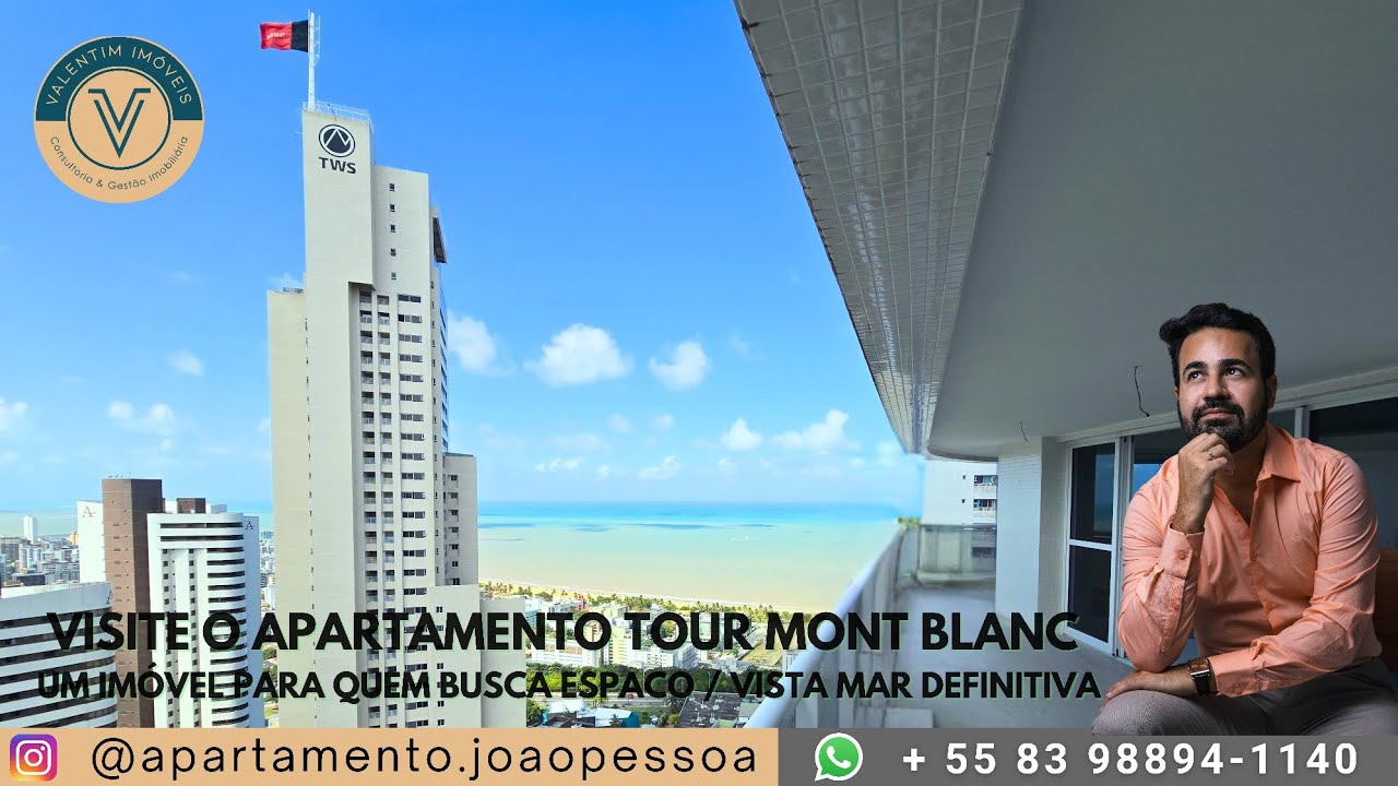 Apartamento no Tour Mont Blanc em João Pessoa com 335m² e uma vista incrível permanente para o mar