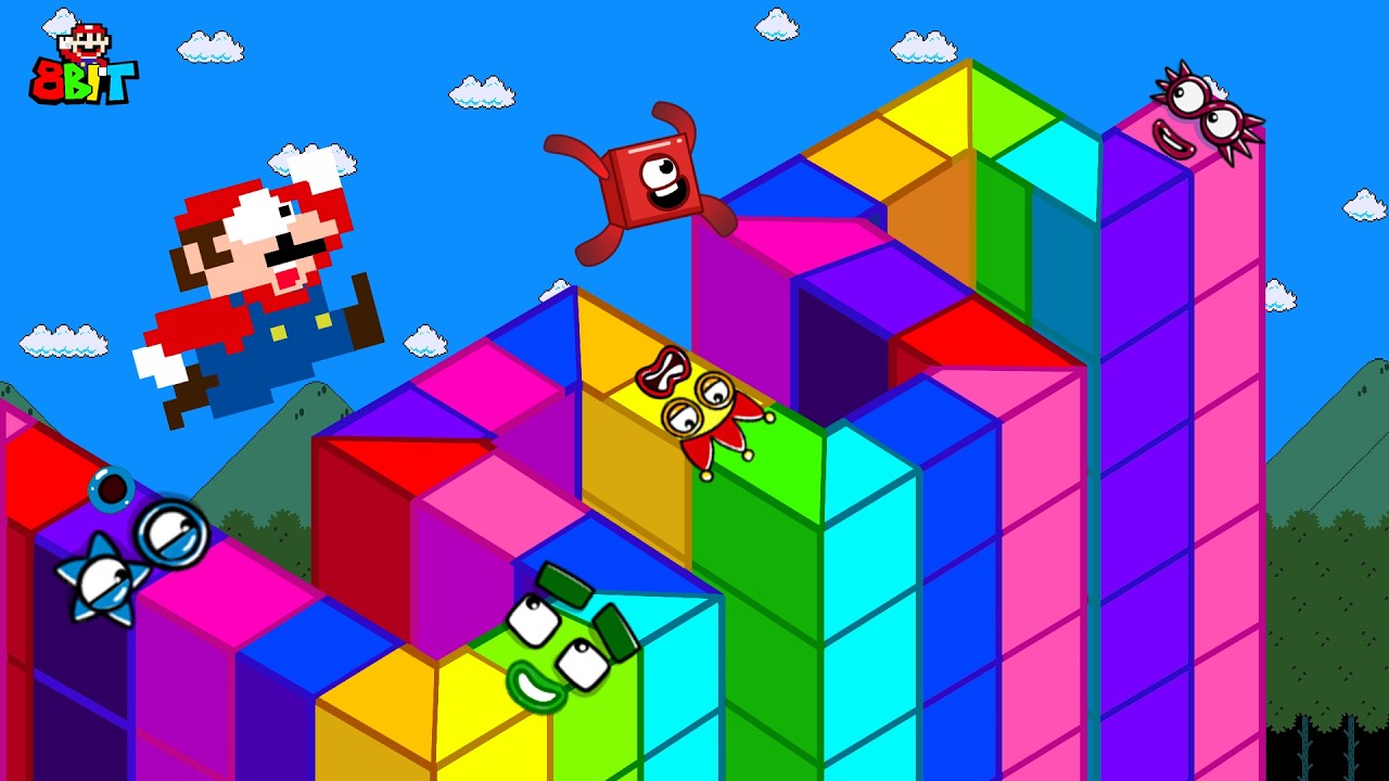 Mario and Numberblocks 1 vs Numberblocks Snake Calamity Maze | Game Animation