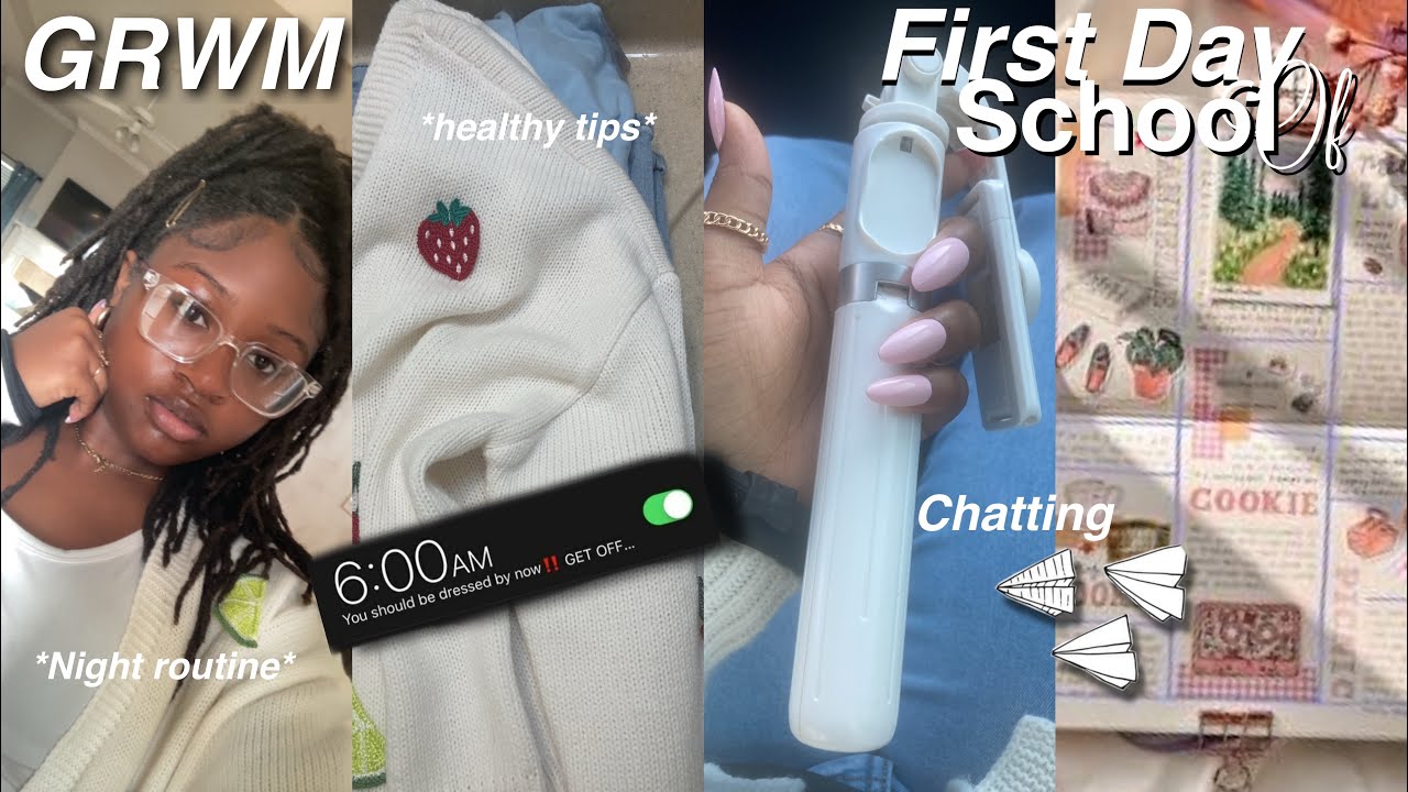 GRWM- FIRST DAY OF SCHOOL! Night prep,skincare tips, early startup + more/ officially Kam
