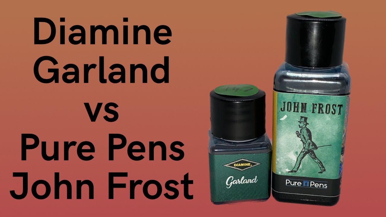 Diamine Garland vs Pure Pens Jack Frost - Ink Comparison