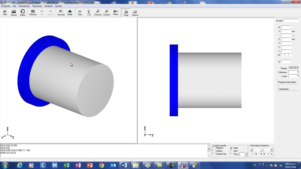 SIMULACION TORNO CNC OPERACIONES