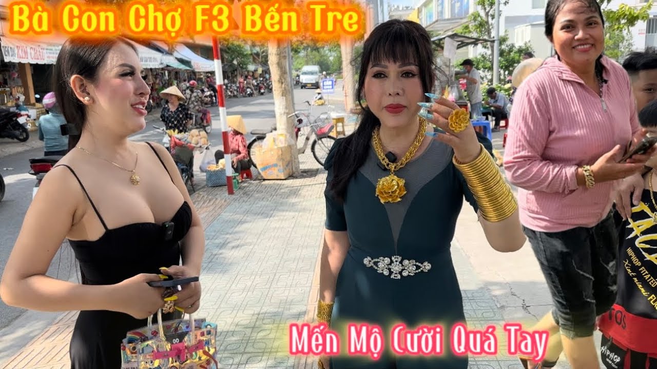 Nữ Đại Gia Cùng IDOL TITOK Mị Nương Vào Chợ F3 Bến Tre Bà Con Mến Mộ Vui Cười 🤭
