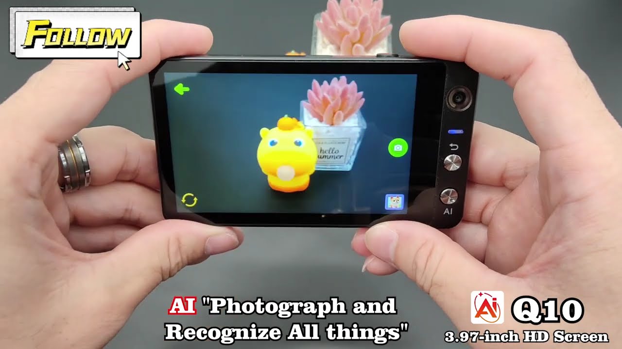 VCR Q10 DIY Hairstyle Sticker Alloy Case AI Camera with Touch Screen Photo Q&A Raw Doodle Image DVR