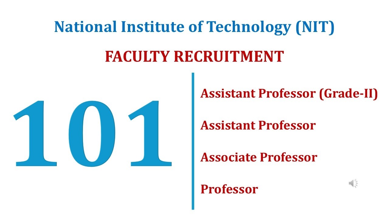 Professor at National Institute of Technology (NIT) #directrecruitment #nit #engineering