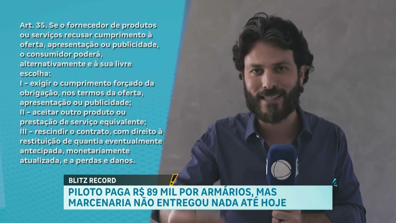 Blitz Record: Piloto enfrenta calote de marcenaria após comprar móveis por R$ 89 mil