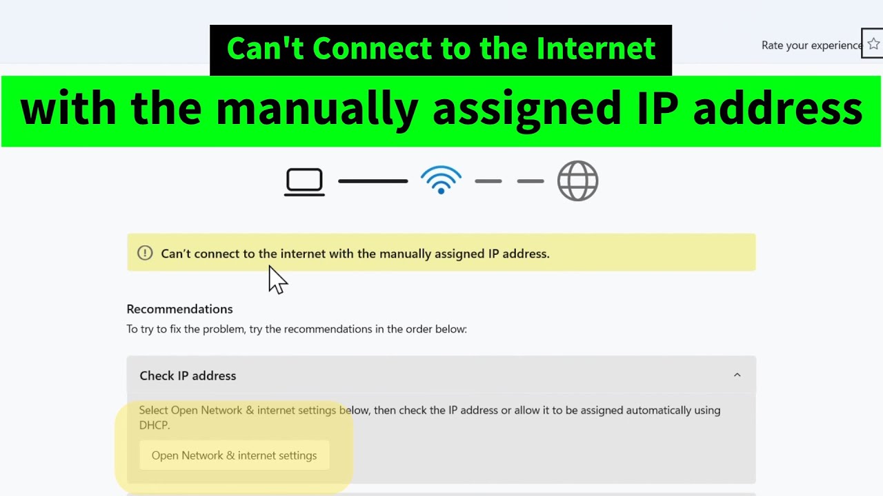 FIX Can't Connect to the Internet with Manually Assigned IP Address Error in Windows 10/11