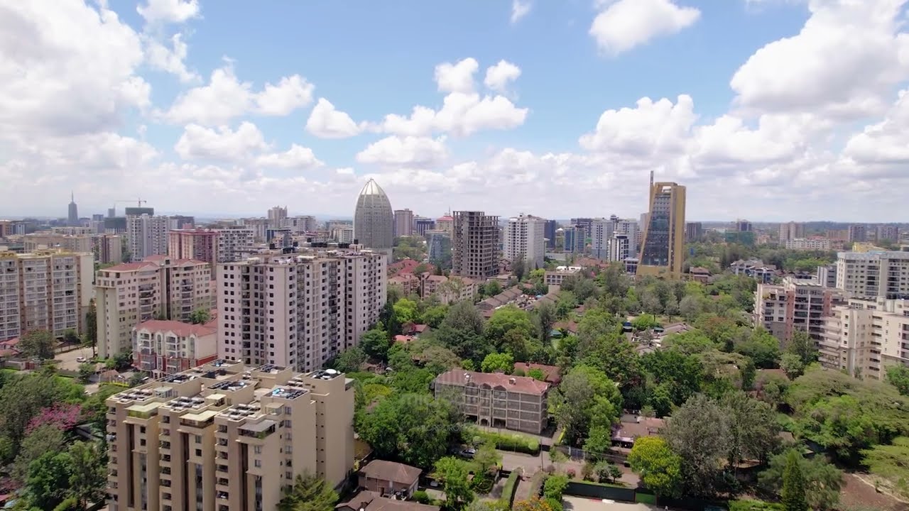 Aerial stock footage Nairobi Kilimani, Lavington, Kileleshwa