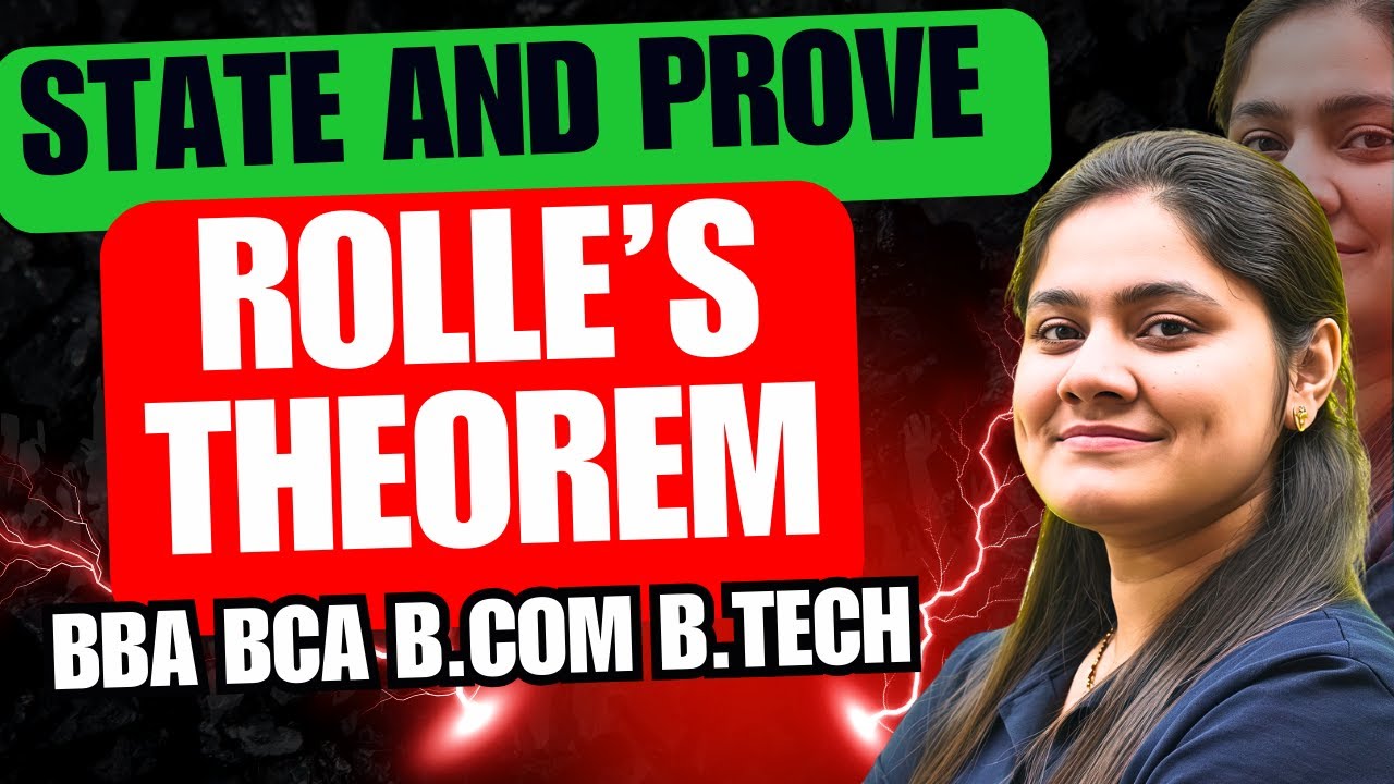 State and prove rolle's Theorem|BCA|B.TECH|BBA|B.COM|DreamMaths