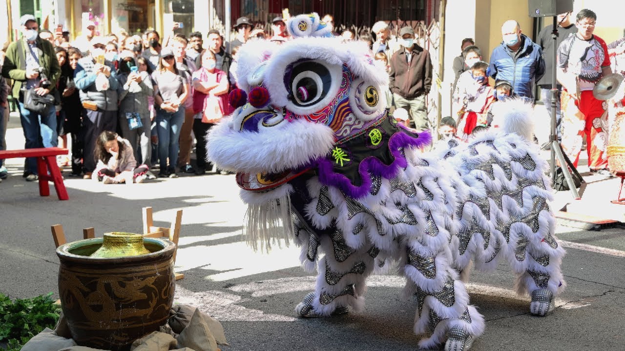 Leung's White Crane Lion Dance Performance - Lion Dance Festival 2022 || San Francisco Chinatown USA