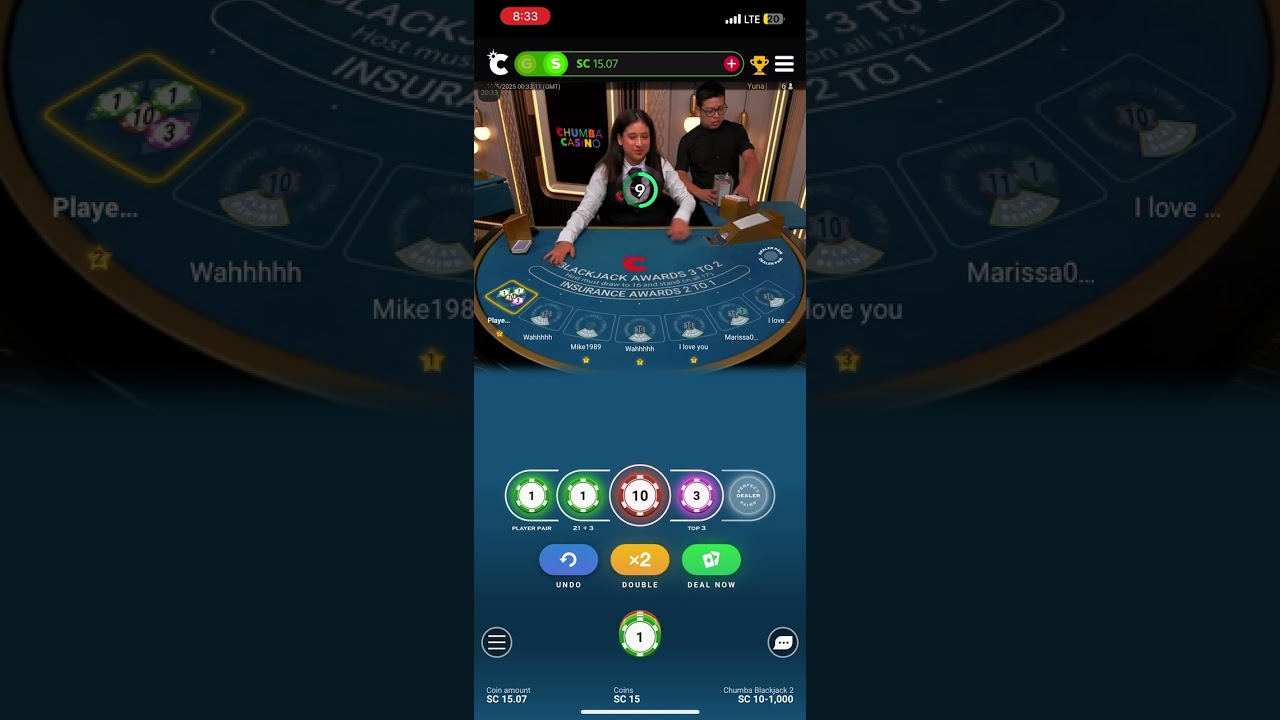 Turning 10 into 100 on blackjack (chumba casino) live blackjack session