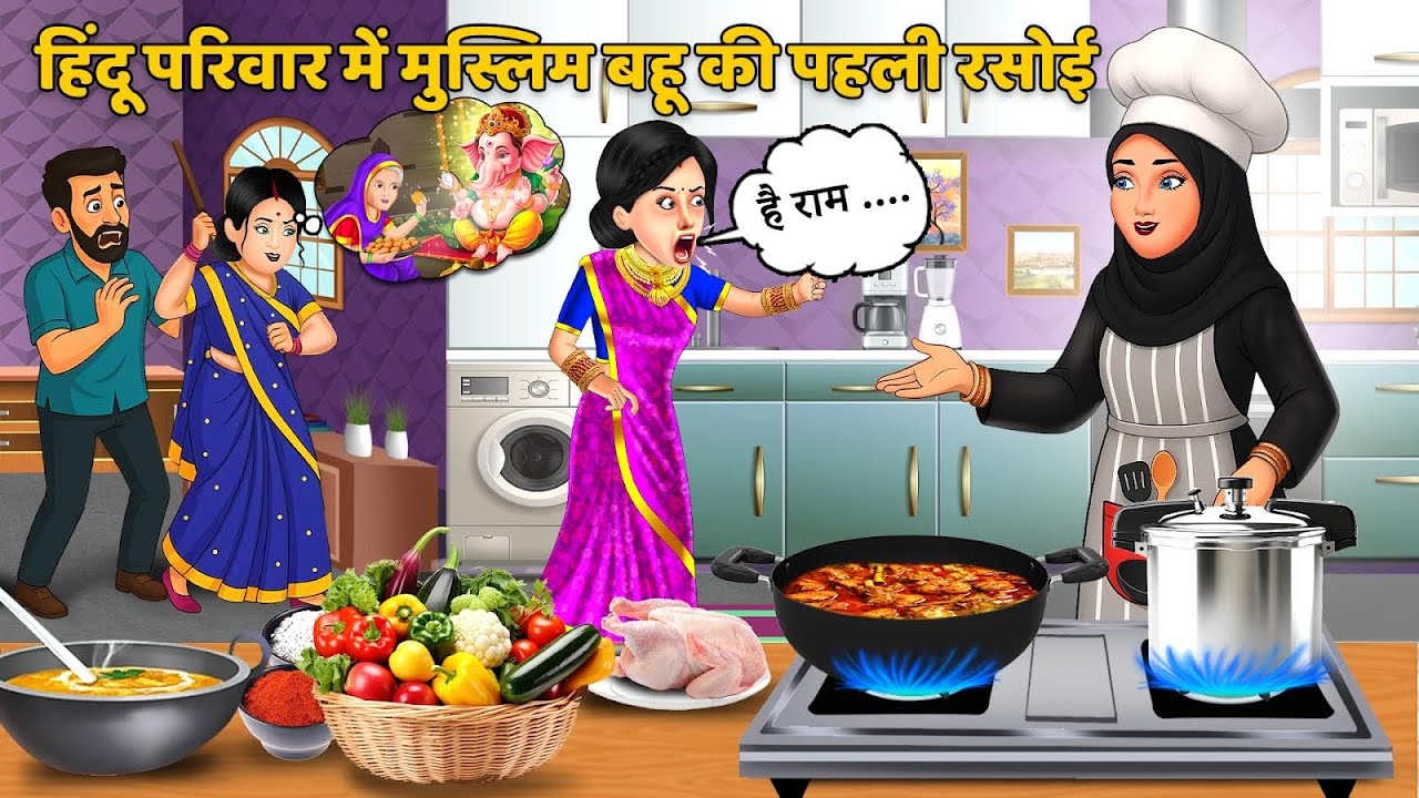 हिंदू परिवार में मुस्लिम बहू की पहली रसोई | Saas bahu ki kahaniya | Bedtime Stories | Best Story