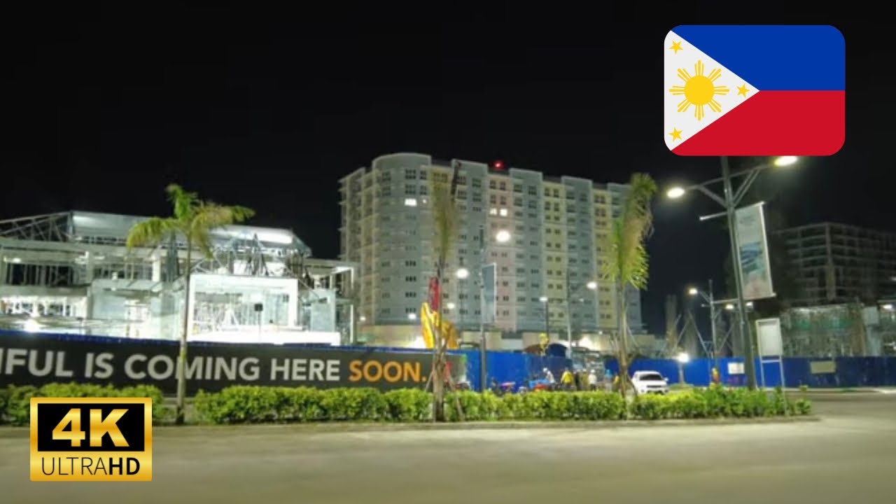 4K Walk Philippines: Bacolod City Upper East Township at night By Megaworld (One Regis Condominuim)