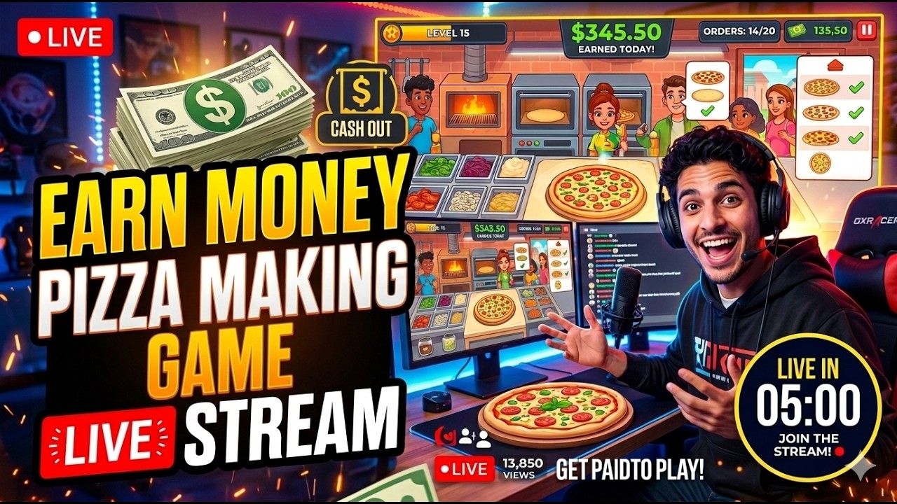 Gameplay live pizza making earn money