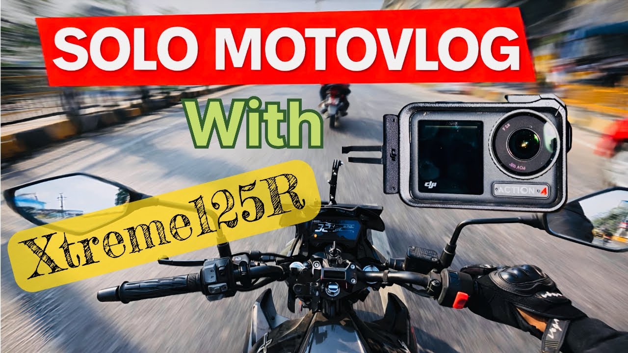 Solo Motovlog With Xtreme125r😂 Dji action 4 motovlogging footage 