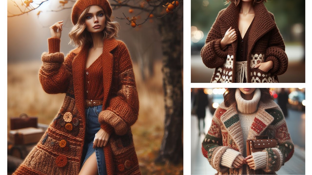 Surprising coat knitted with wool #knitted #crochet #design #clothing #embroidery #fashion #coat