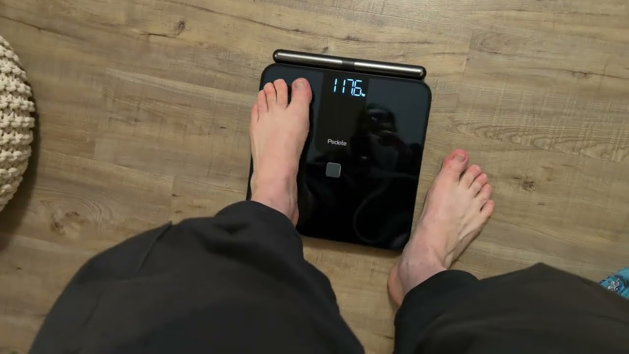 Pedete Body fat scale Smart, digital human scale with 8 electrodes unboxing and instructions