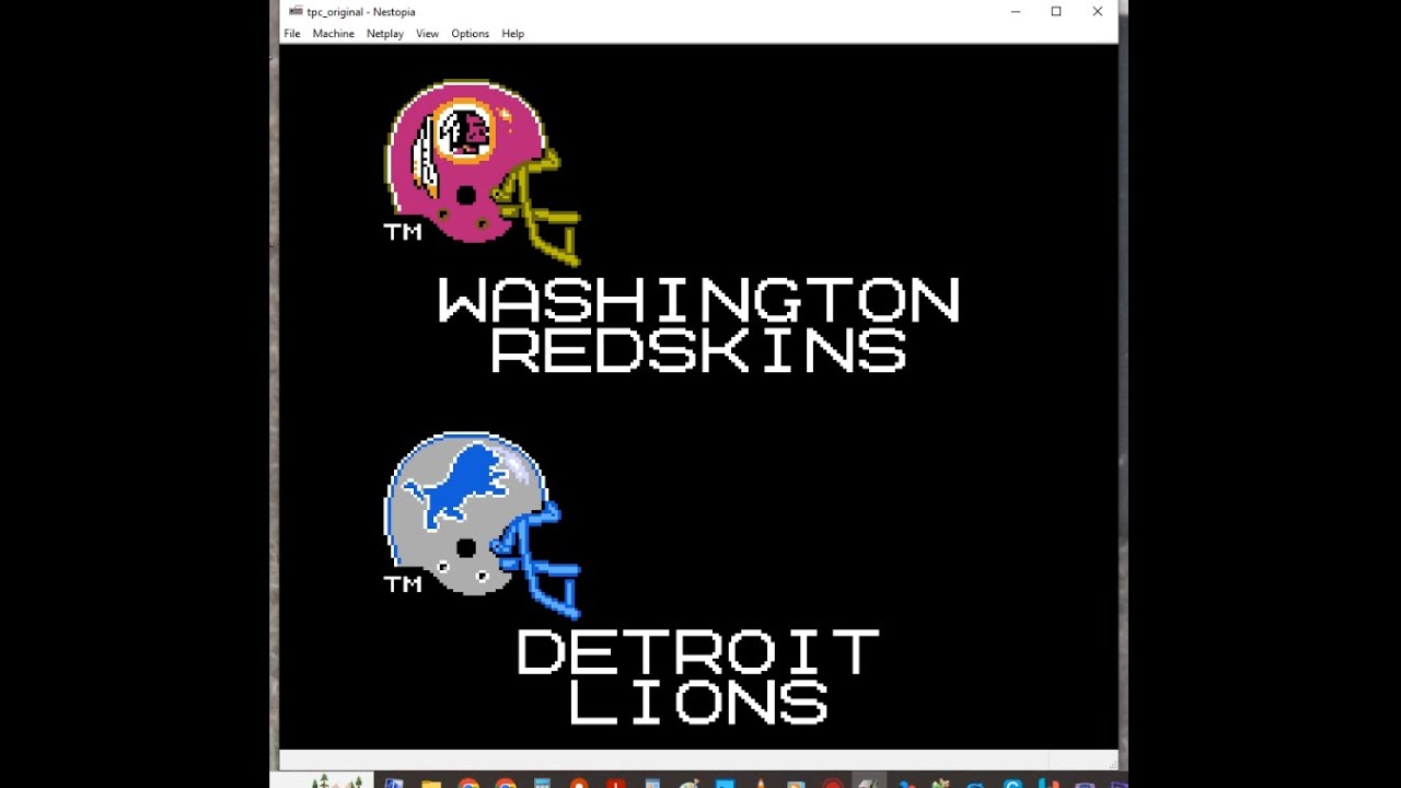 Tecmo Super Bowl Regular Season Week 1 Redskins Season Redskins vs Lions And Scores And Standings