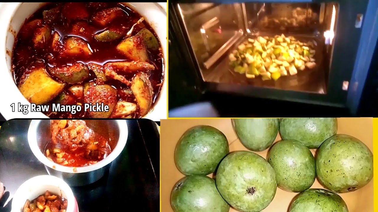 झटपट आसन तारिके से मसालादार कैरी का अचार बनाएं | कच्चे आम का अचार Instant mango pickle in oven
