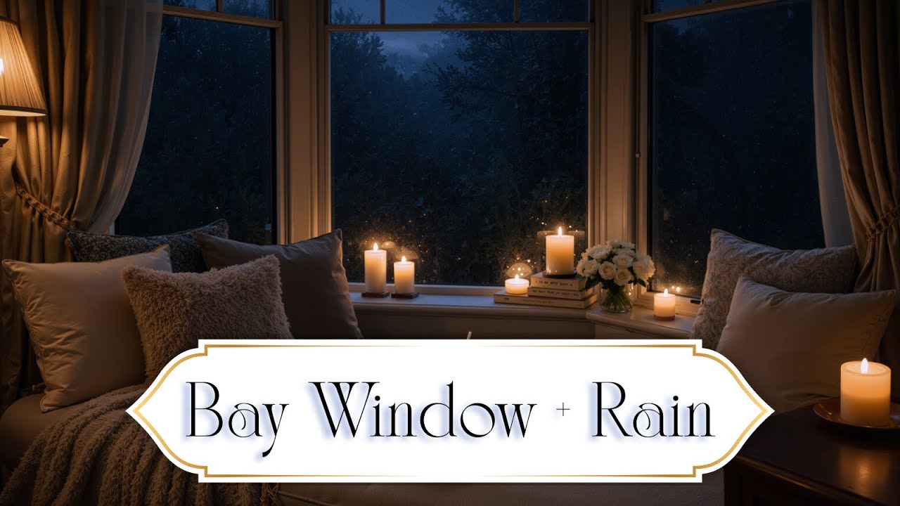 A Rainy Evening of Quiet Luxury ☕📖 | Cozy Bay Window Ambience (45 Minutes)