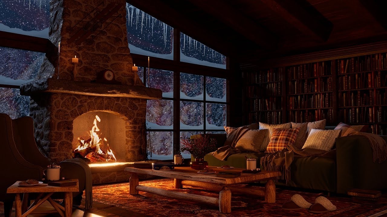 Fireplace Inside, Snow Outside ❄️🔥