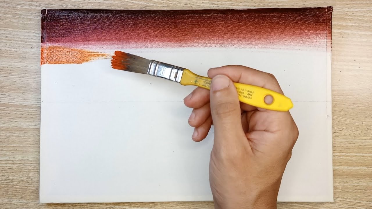 Alone at Sunset / Acrylic Painting for Beginners