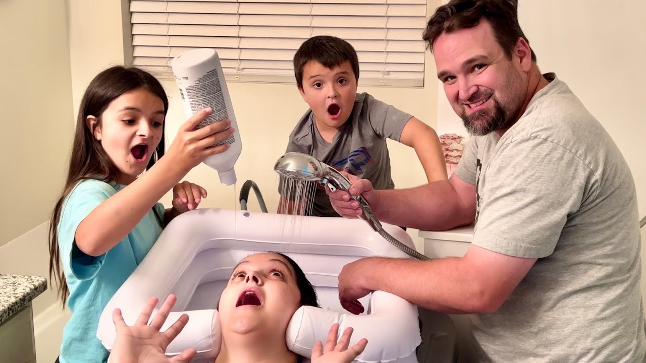 WASHING mom's HAIR After surgery! FAIL!